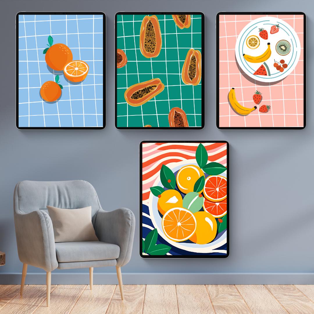 100 Food-Themed Art Prints | Printable Kitchen Wall Art | Retro, Aesthetic & Modern Food Illustrations | Instant Download - Social Canvas