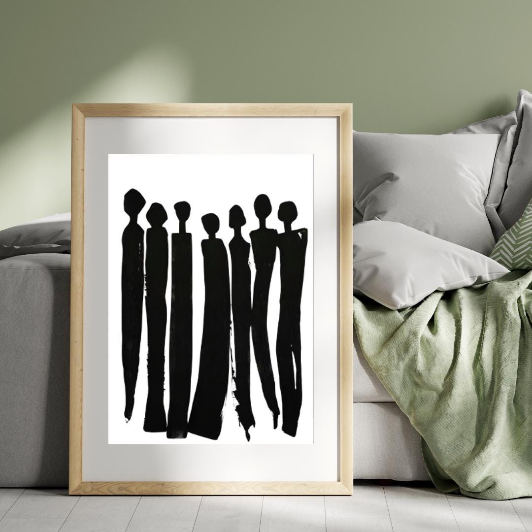 Minimalist Black Silhouette Art Print | Abstract Figurative Wall Art | Contemporary Modern Home Decor - Social Canvas