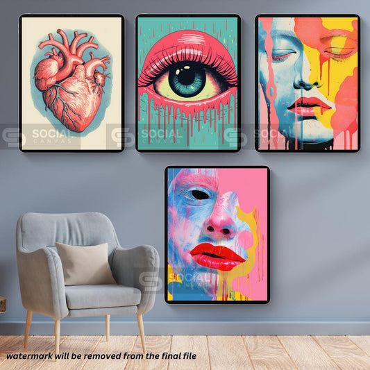 200 Printable Wall Art Mega Bundle | Digital Download | Diverse and Colorful Art Collection for Home Decor and Gifts - Social Canvas