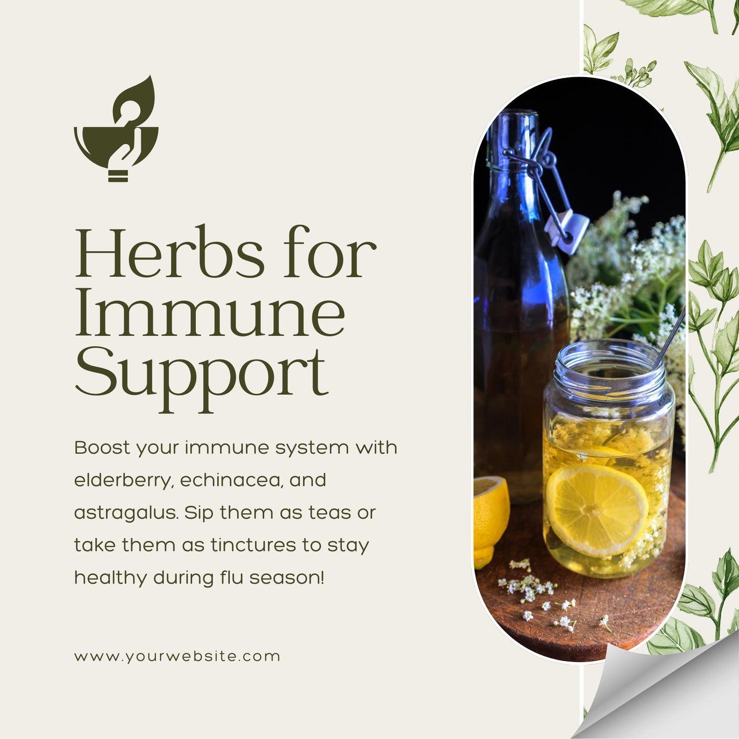 50 Herbal Wellness Social Media Templates | Social Media Planner and Analytics Guide | Holistic Health, Natural Remedies | Herbal Education - Social Canvas
