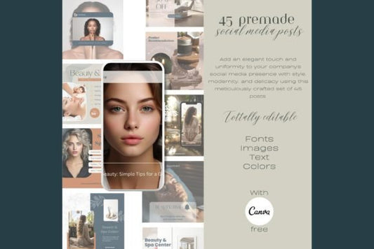 50 Social Media Post Template for Beauty - Social Canvas
