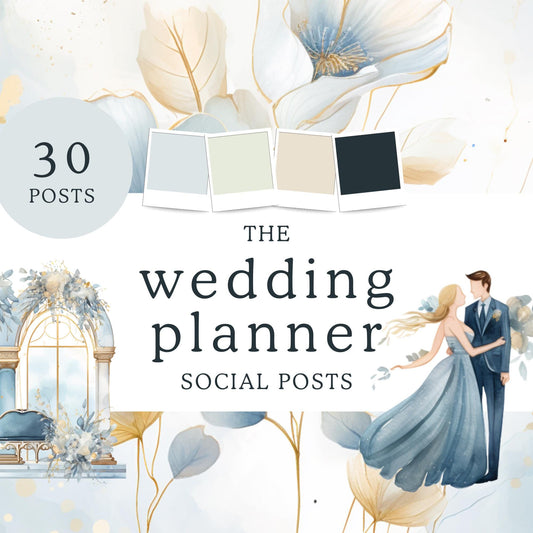 Wedding Planner Social Media Canva Templates | Bridal and Event Planning Marketing Kit for Instagram and Pinterest - Social Canvas