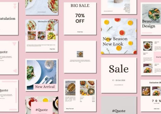 60 Food Blogger Social Media Templates - Social Canvas