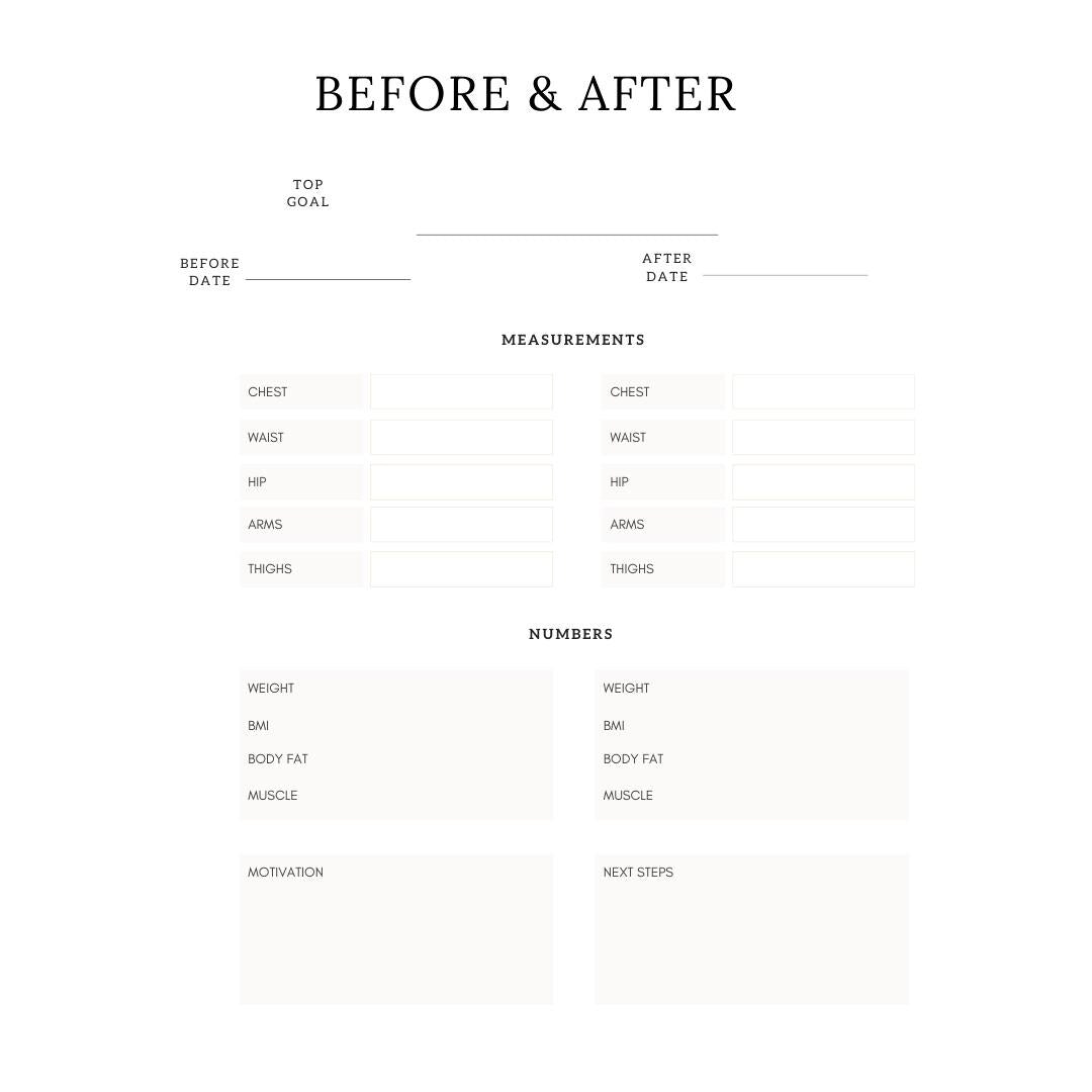Weight Loss Planner Canva Template | Fitness Tracker | Meal & Exercise Log | Goal Setting Journal | Digital Download - Social Canvas