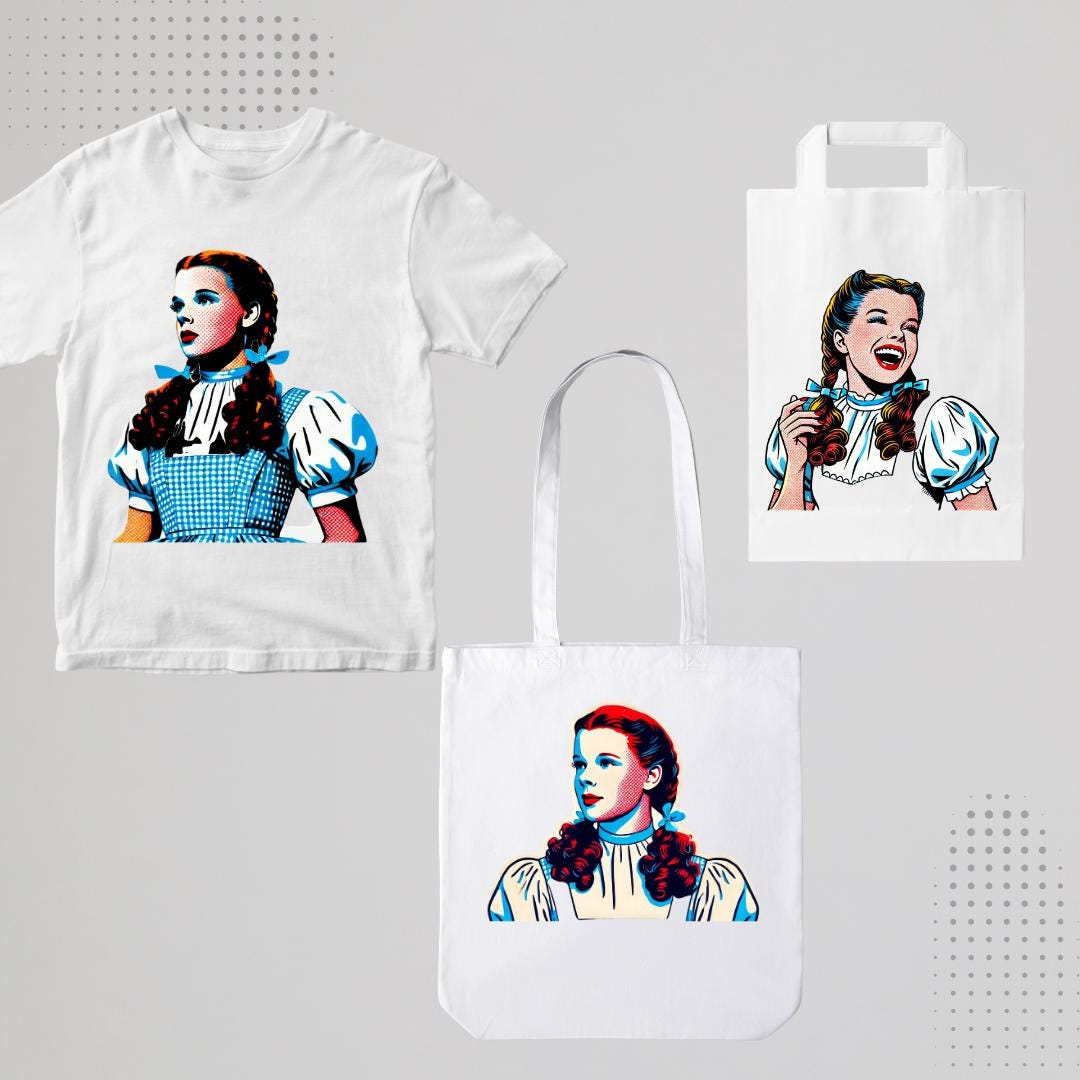 Original Wizard of Oz Inspired Artwork Set of 5 | Red Shoes & Dorothy Dress PNG | Printable Digital Download for Print-on-Demand - Social Canvas