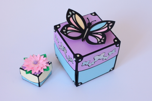 Butterfly Exploding Box 3D Template - Social Canvas