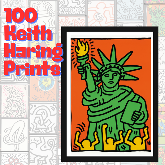 Keith Haring’s Iconic Inspired Print Collection (100 Unique Designs) - Retro Modern Wall Art - Social Canvas