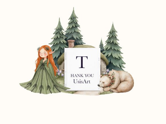 Cozy Magic Fairy Forest Witch Clipart - Social Canvas