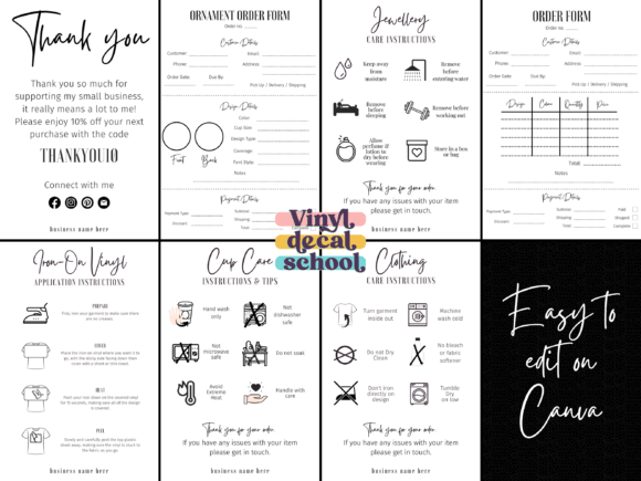 Cricut Business Stationery Bundle – Editable Templates for Branding & Packaging - Social Canvas