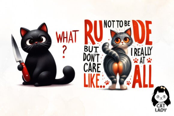 Cat Lover Sublimation Bundle – Funny Feline Quote PNGs for DIY Crafts (MRR) - Social Canvas