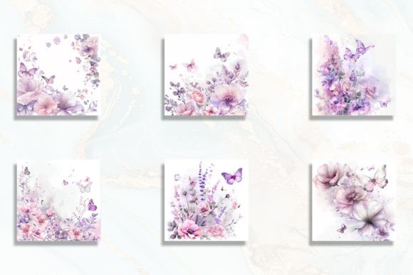 Lavender Flowers Butterfly Backgrounds - Social Canvas