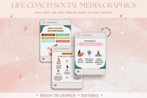 30 Life Coach Social Media Post Templates - Social Canvas