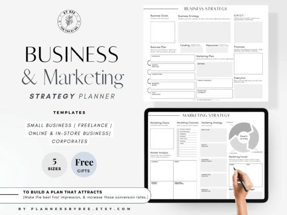 Marketing Plan & Business Plan Template – Editable Canva Workbook for Entrepreneurs - Social Canvas