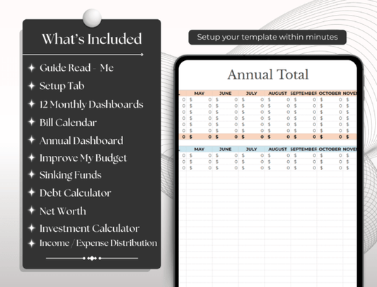 All-in-One Household Budget Tracker (MRR) - Social Canvas