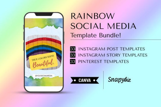 Rainbow Social Media Canva Template - Social Canvas