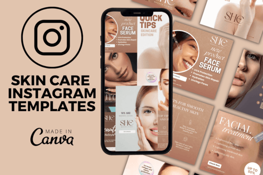 Skin Care Instagram Templates – Editable Social Media Kit for Beauty Brands (MRR) - Social Canvas