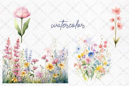 Wildflower Spring Clipart Collection (PNG) (MRR) - Social Canvas