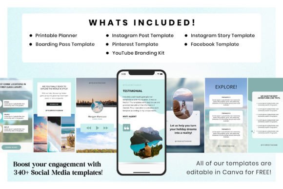 Travel Social Media and Printable Bundle - Social Canvas