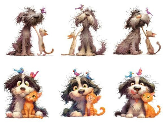 Watercolor Quirky Friendship Clip Art - Social Canvas