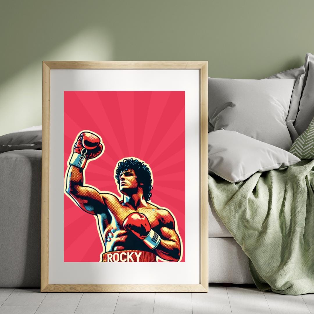 Rocky Style Pop Art Poster - Iconic Boxing Champion Wall Decor - Social Canvas