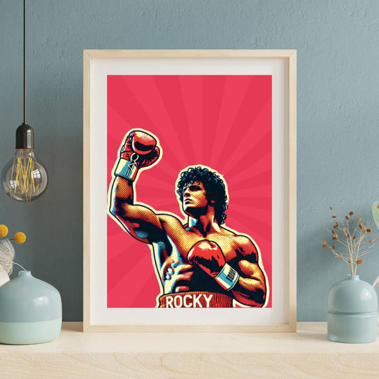 Rocky Style Pop Art Poster - Iconic Boxing Champion Wall Decor - Social Canvas