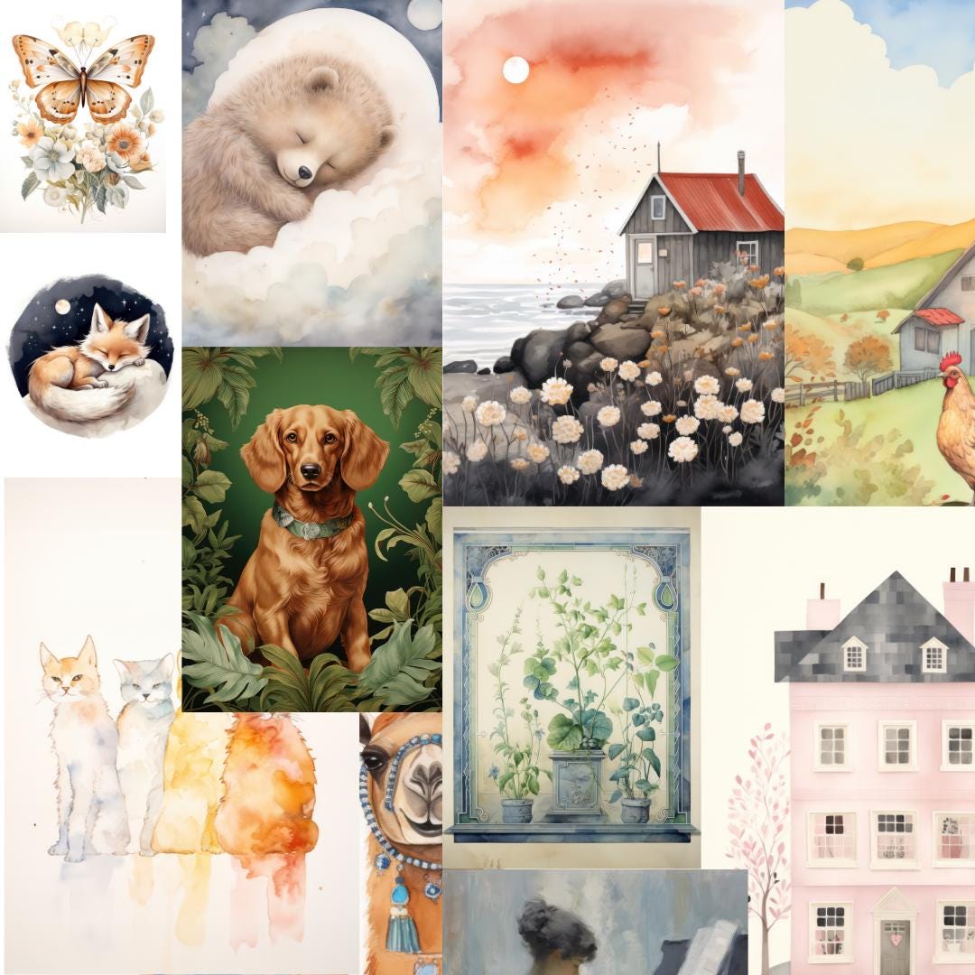 200 Adorable Kids Wall Art Prints – Whimsical Animal & Fantasy Posters for Nursery and Playroom Decor | Cute and Magical Artwork Set - Social Canvas