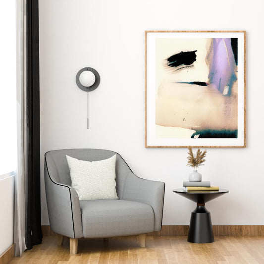 Abstract Watercolor Wall Art | Minimalist Purple and Black Brushstroke Painting | Modern Expressionist Artwork for Contemporary Home Decor - Social Canvas