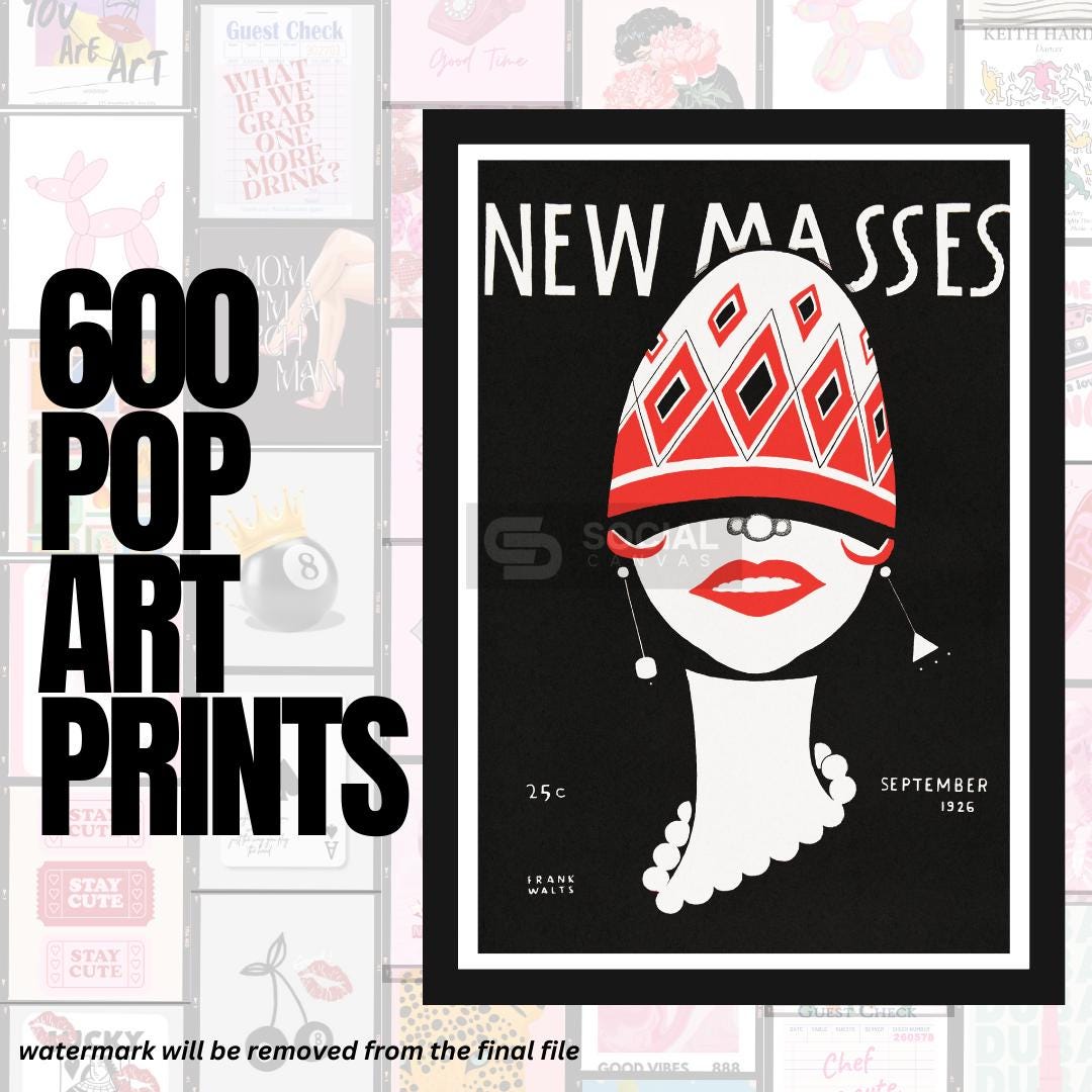New Masses Retro Cover Art - Vintage Pop Art Print | 600 Pop Art Prints Bundle - Social Canvas