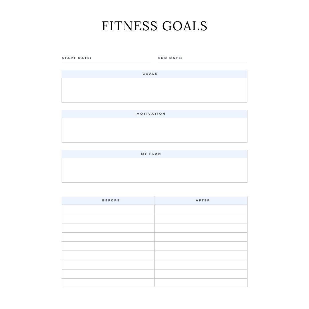 Fitness Planner Canva Template | Printable Workout Tracker | Gym and Exercise Log | Goal Setting and Progress Journal | Digital Download - Social Canvas