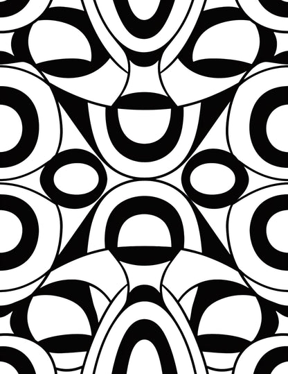 Groovy Coloring Book | 25-Page Canva Template with Retro & Psychedelic Designs | Funky, Wavy, and Abstract Coloring Pages | Digital Download - Social Canvas