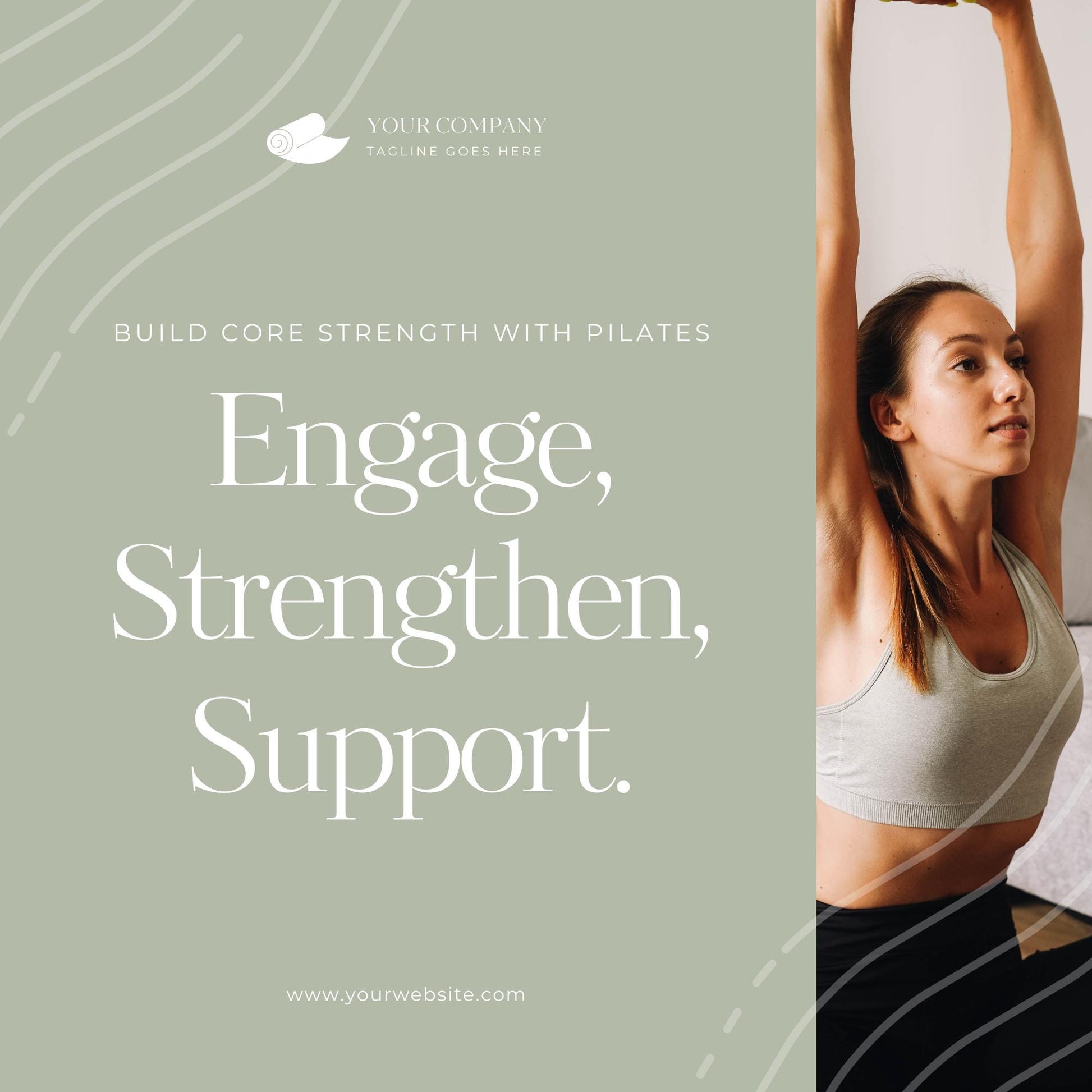 Pilates Social Media Templates | Editable Canva Templates | Fitness, Wellness & Studio Marketing Graphics | Instant Download - Social Canvas