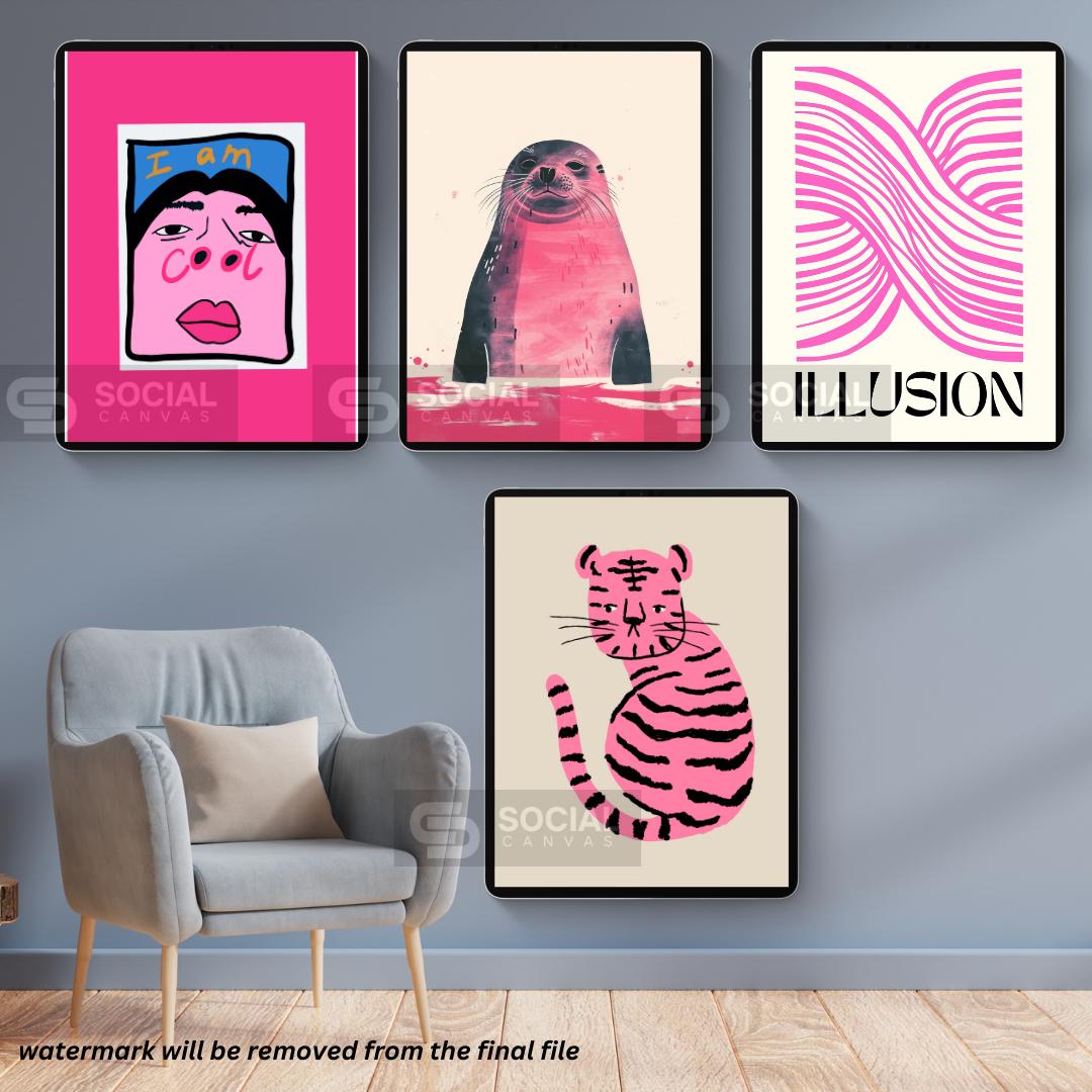 Make It Fun Pop Art Print Vibrant Pop Art Style | 600 Pop Art Prints Bundle - Social Canvas