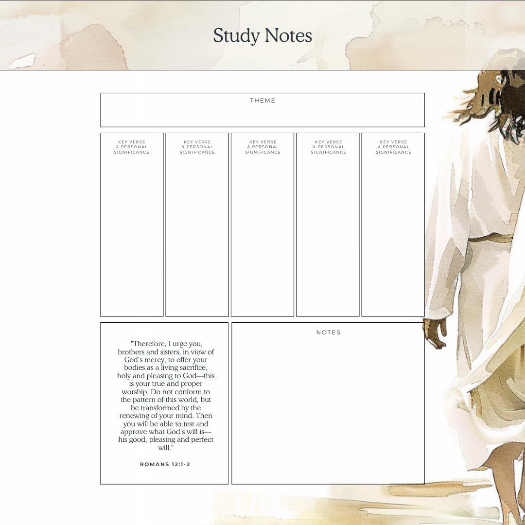 Daily Bible Study Planner | Prayer Journal and Scripture Reflection | Digital Christian Devotional - Social Canvas