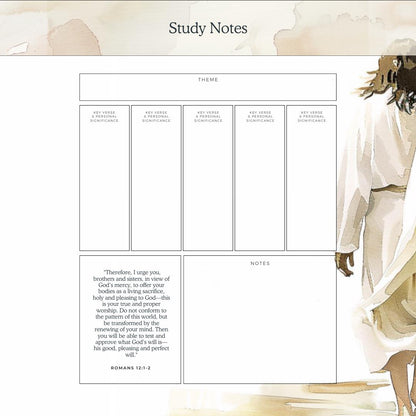 Daily Bible Study Planner | Prayer Journal and Scripture Reflection | Digital Christian Devotional - Social Canvas