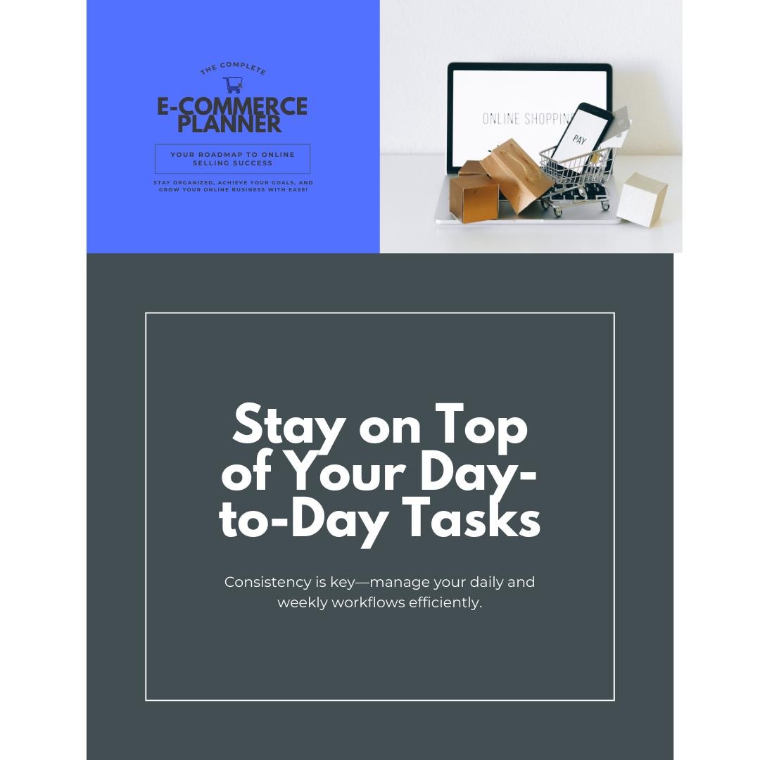 E-Commerce Business Planner | Digital Seller Organizer | Marketing & Inventory Tracker - Social Canvas