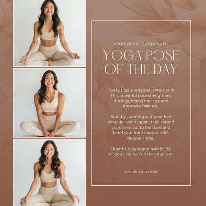 Yoga Studio Social Media Templates | Canva Marketing Kit for Instructors & Wellness Coaches - Social Canvas