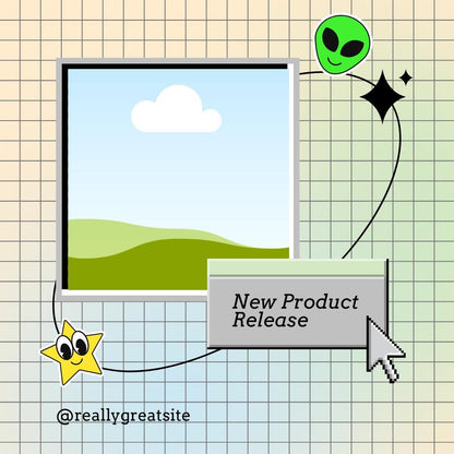 9 Retro Pixel Social Media Templates | Social Media Planner and Analytics Guide | Vintage Internet and 90s Computer Graphics - Social Canvas