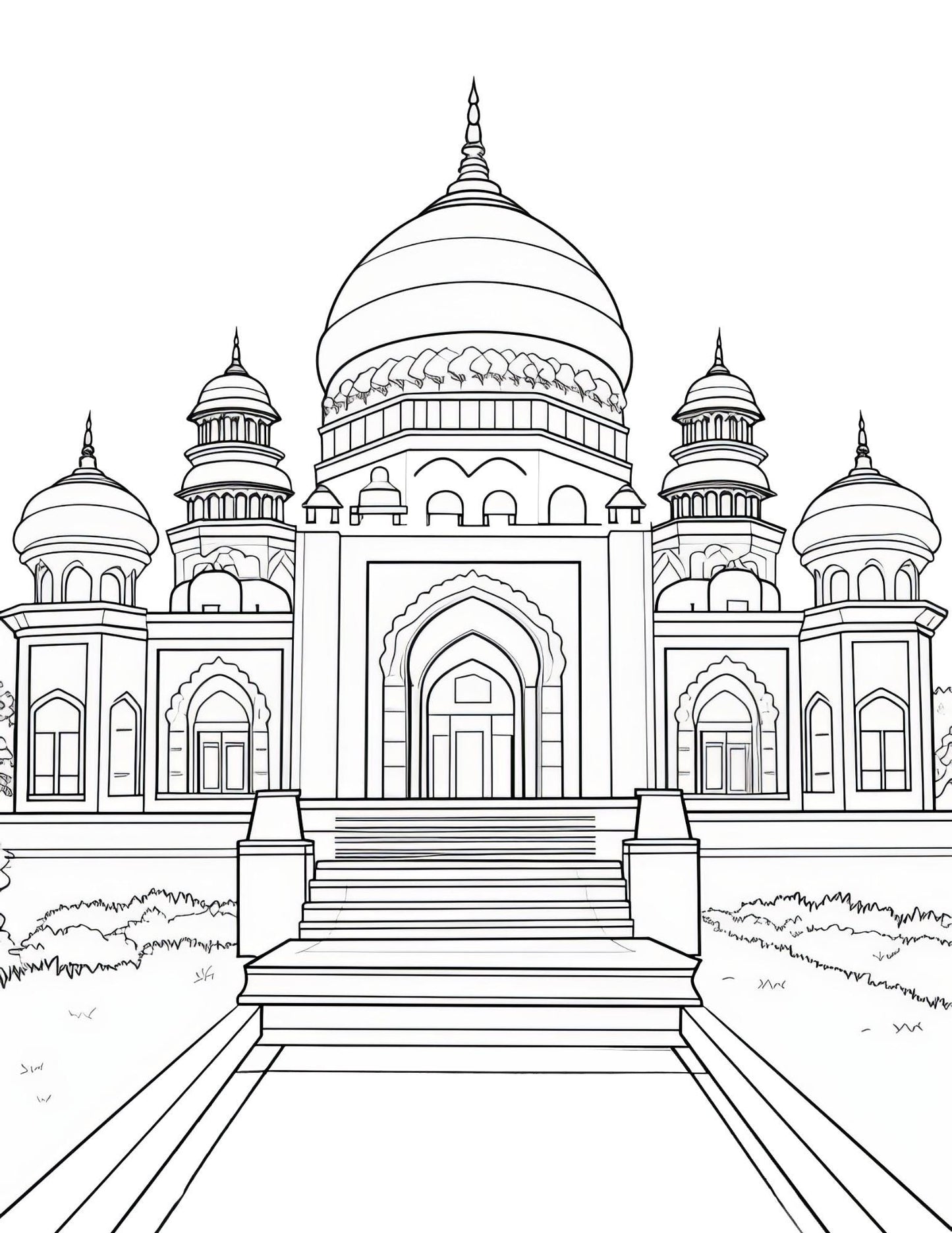 Temple Coloring Book | 25-Page Canva Template with Sacred Architecture Designs | Spiritual & Cultural Landmark Coloring Pages - Social Canvas