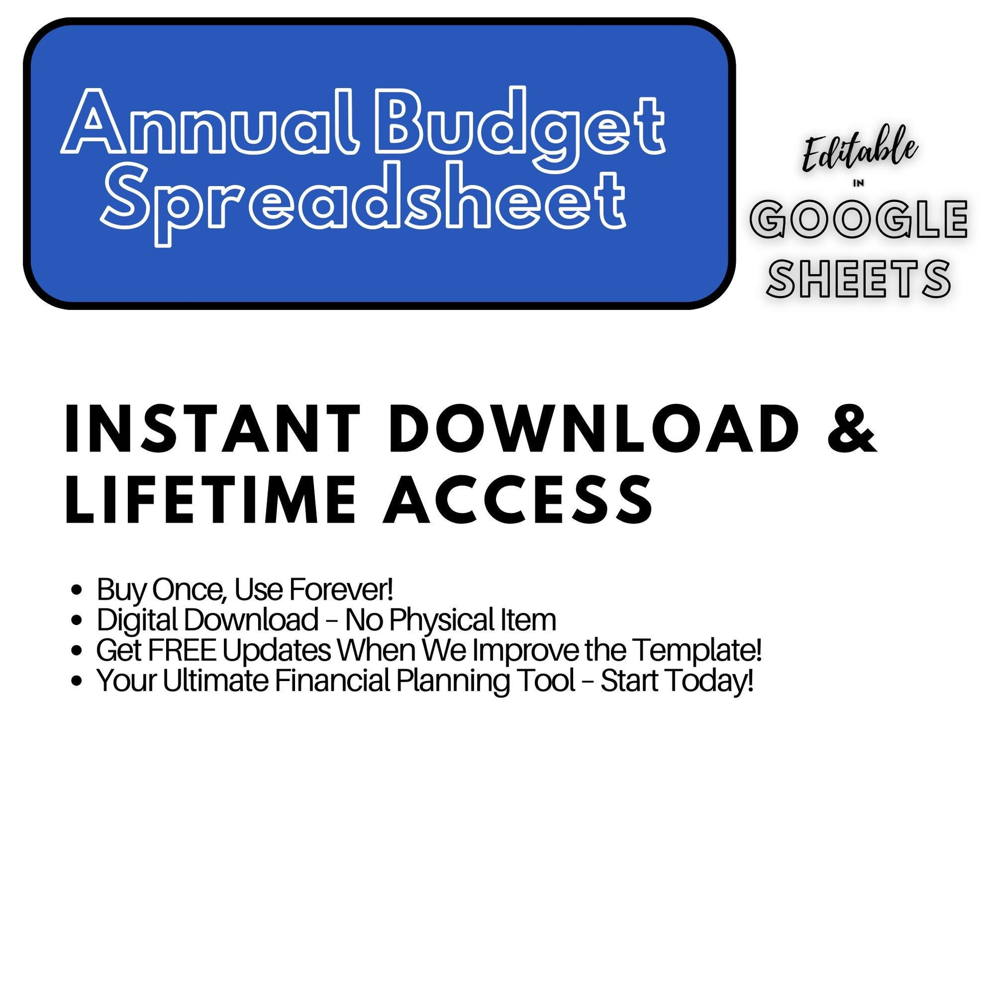 Annual Budget Spreadsheet | Editable Google Sheets Template | Business & Household Budget Planner | 2025 Financial Tracker - Social Canvas