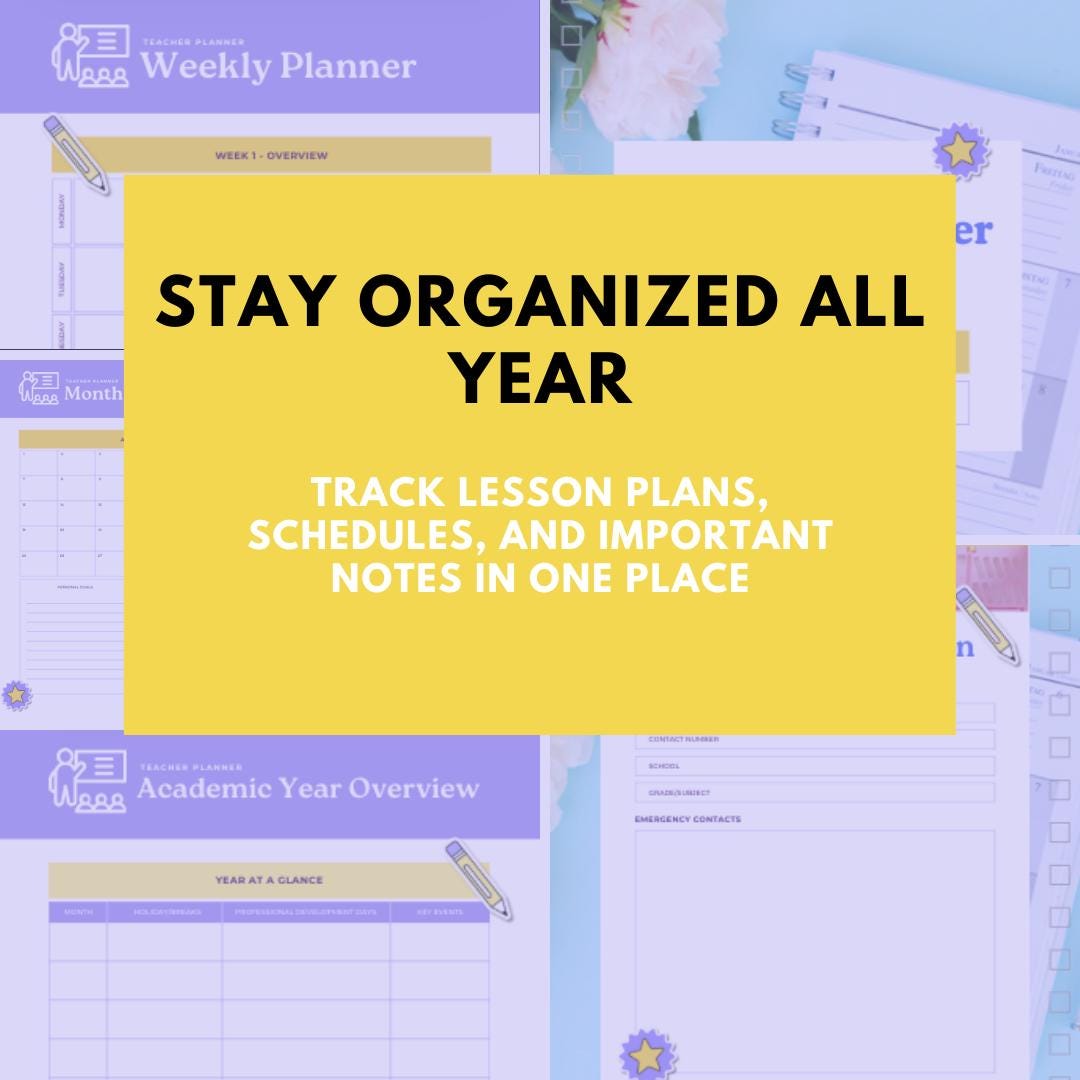 Teacher Planner | Editable Canva Template | Digital & Printable Classroom Organizer - Social Canvas