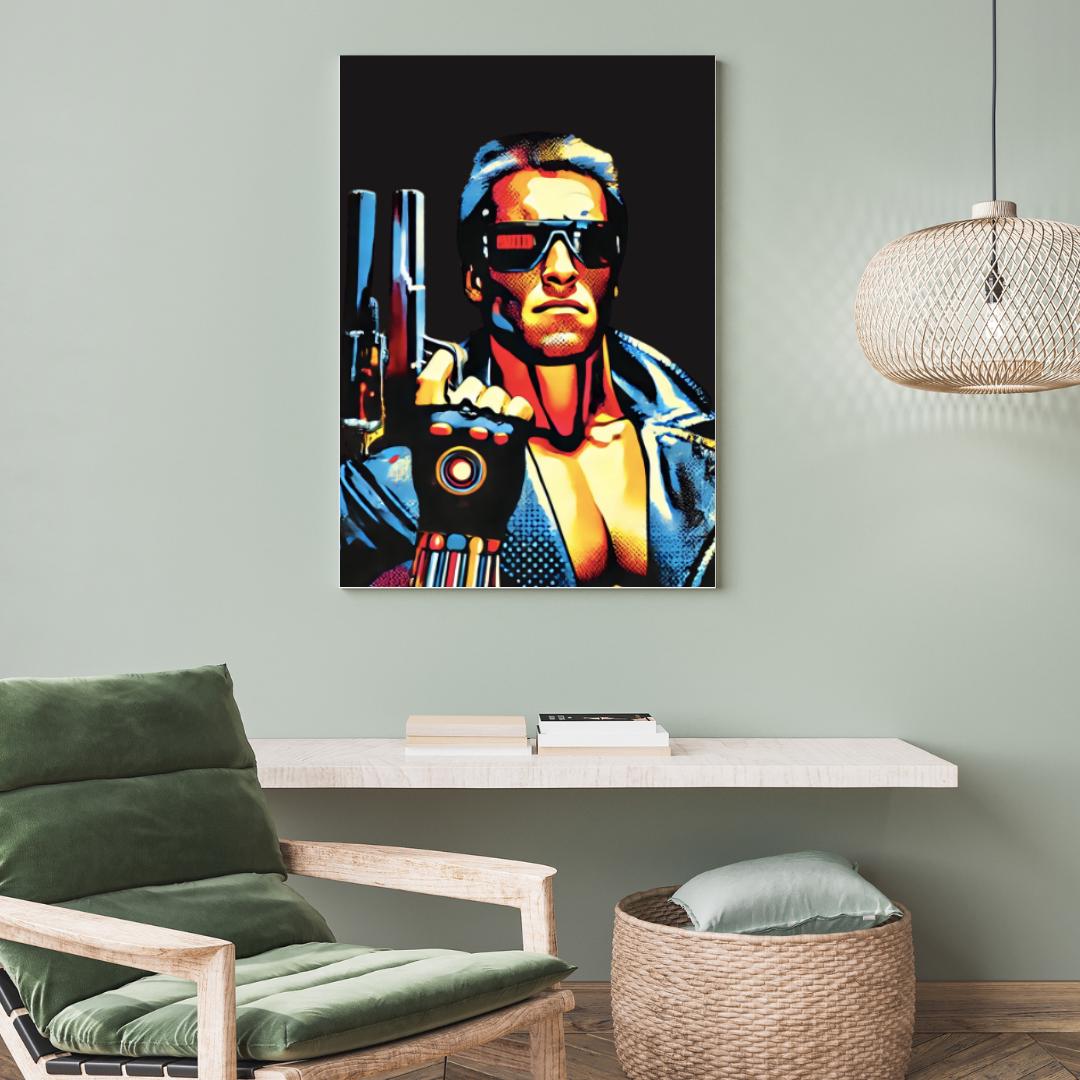 Terminator Style Pop Art Poster - Iconic Sci-Fi Movie Wall Decor - Social Canvas