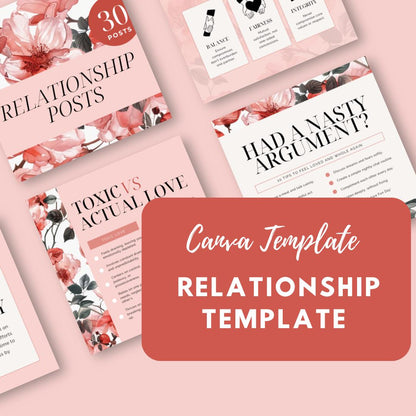 Relationship Social Media Canva Templates | Coaching & Self-Help Instagram Posts - Social Canvas