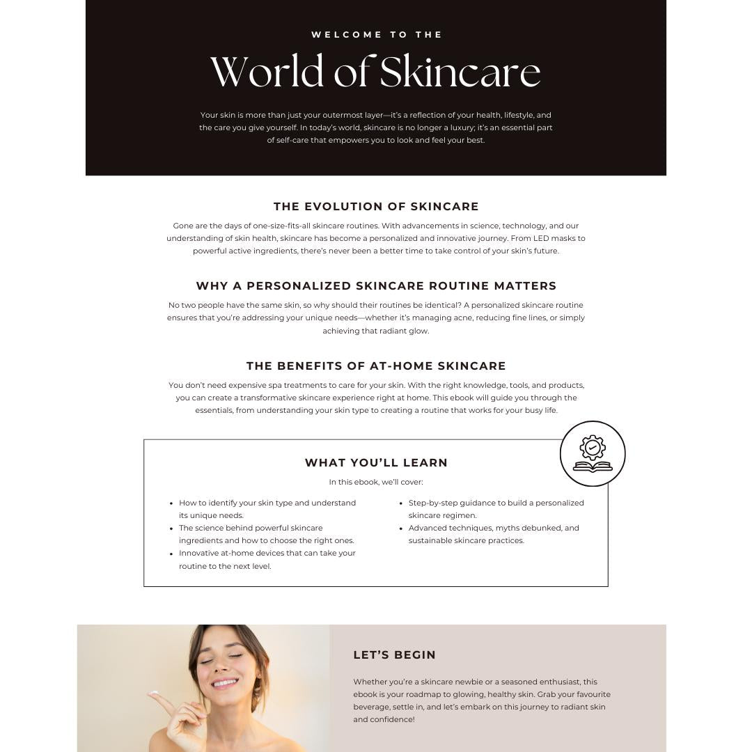 Editable Skincare Ebook | The Ultimate Guide to Radiant Skin, Anti-Aging & Personalized Skincare Routines - Social Canvas