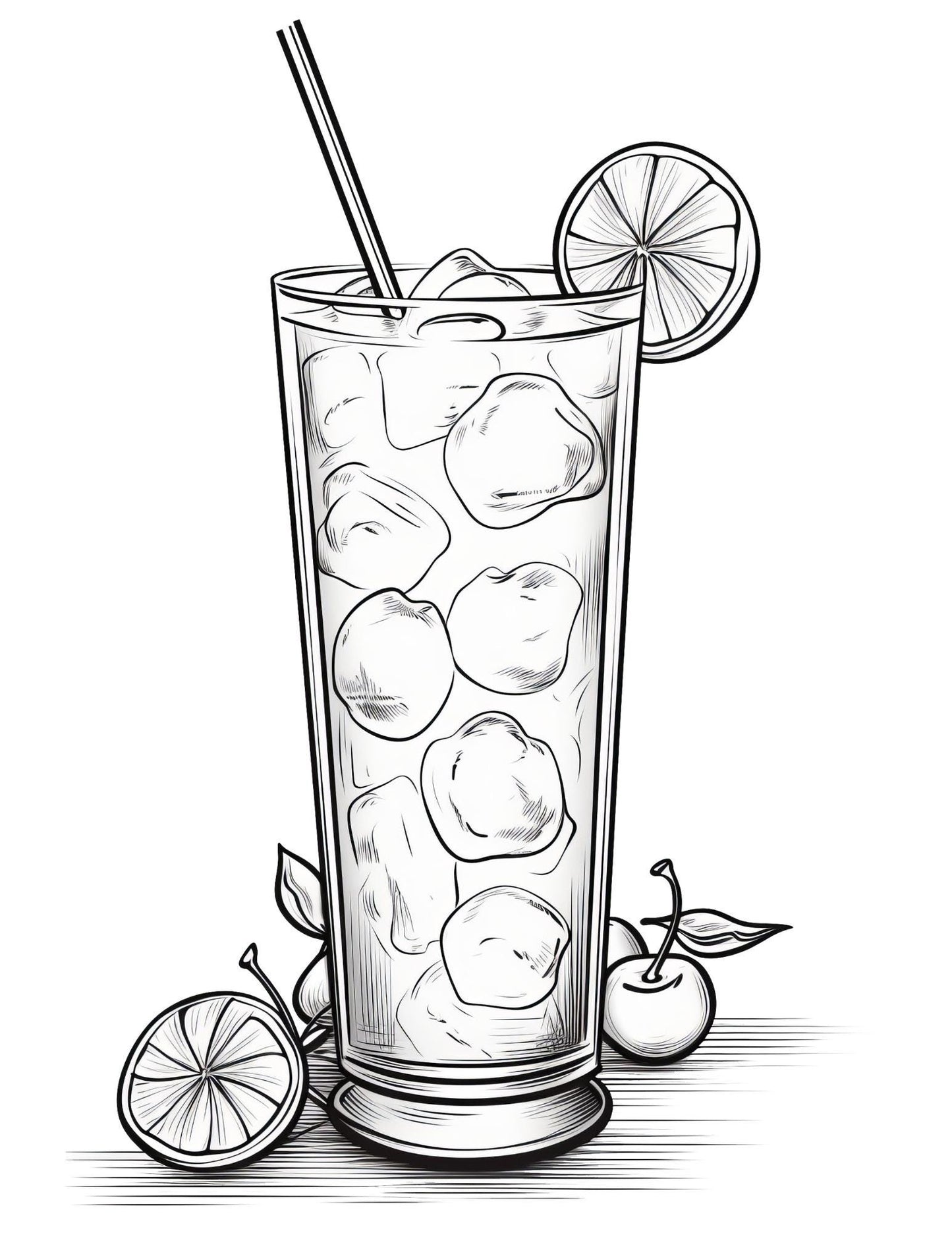 Cocktail Coloring Book | 25-Page Canva Template with Stylish Drink Designs | Fun Cocktail-Themed Coloring Pages for Adults - Social Canvas