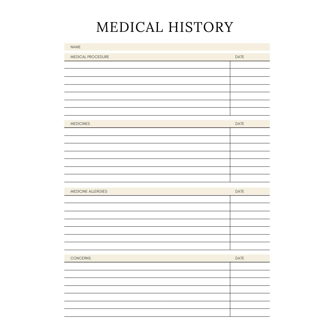 Medical Planner Canva Template | Printable Health Tracker | Doctor Appointment and Medication Log | Wellness and Symptom Journal - Social Canvas