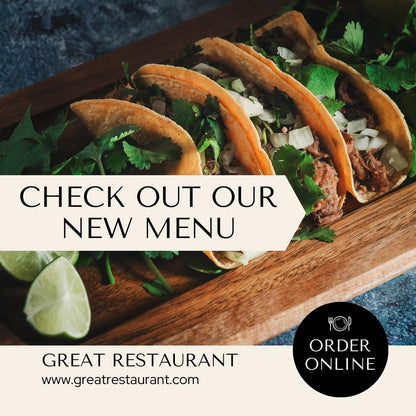 Food Service Social Media Canva Templates | Restaurant, Café & Food Delivery Marketing Kit | Social Media Planner, Analytics Guide - Social Canvas