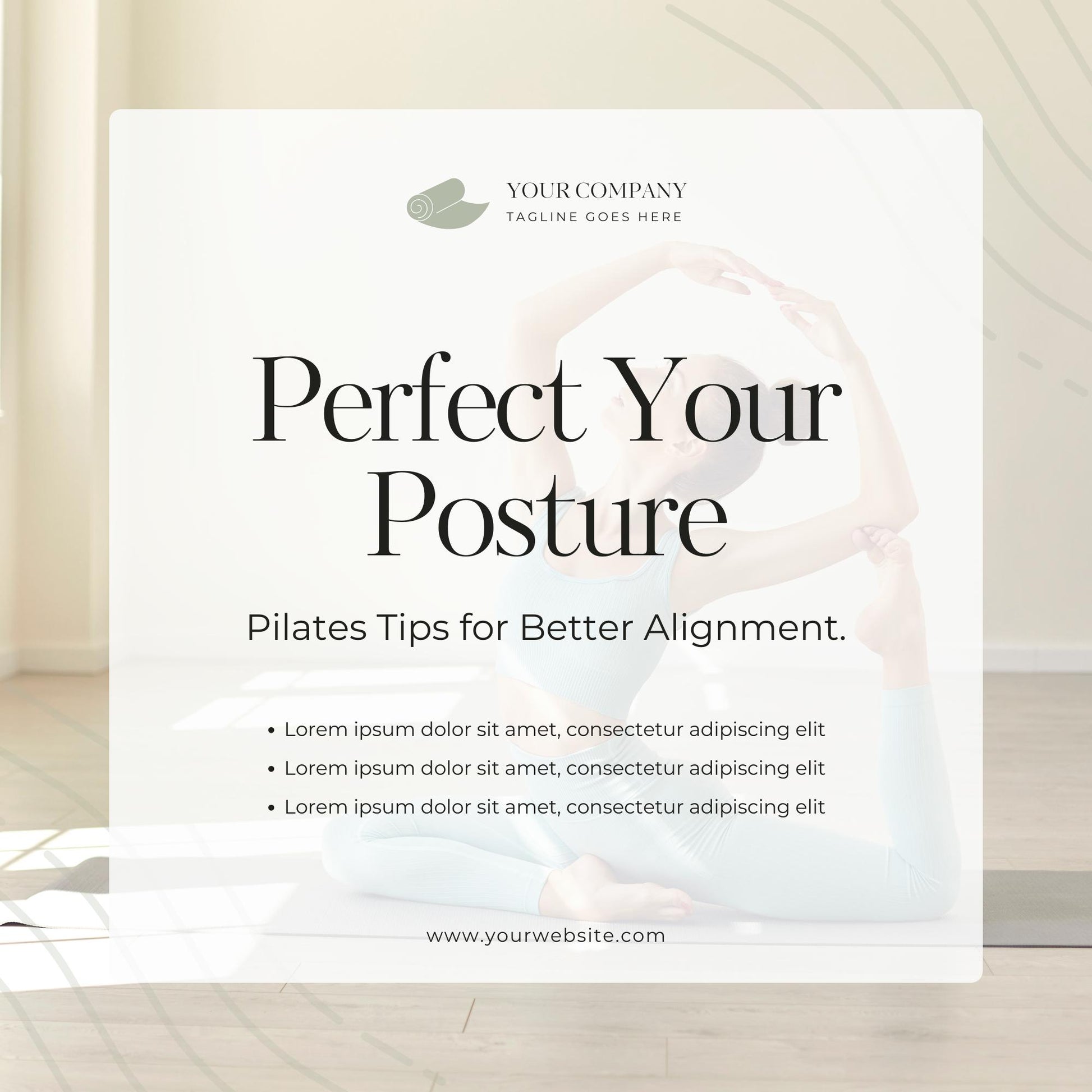 Pilates Social Media Templates | Editable Canva Templates | Fitness, Wellness & Studio Marketing Graphics | Instant Download - Social Canvas