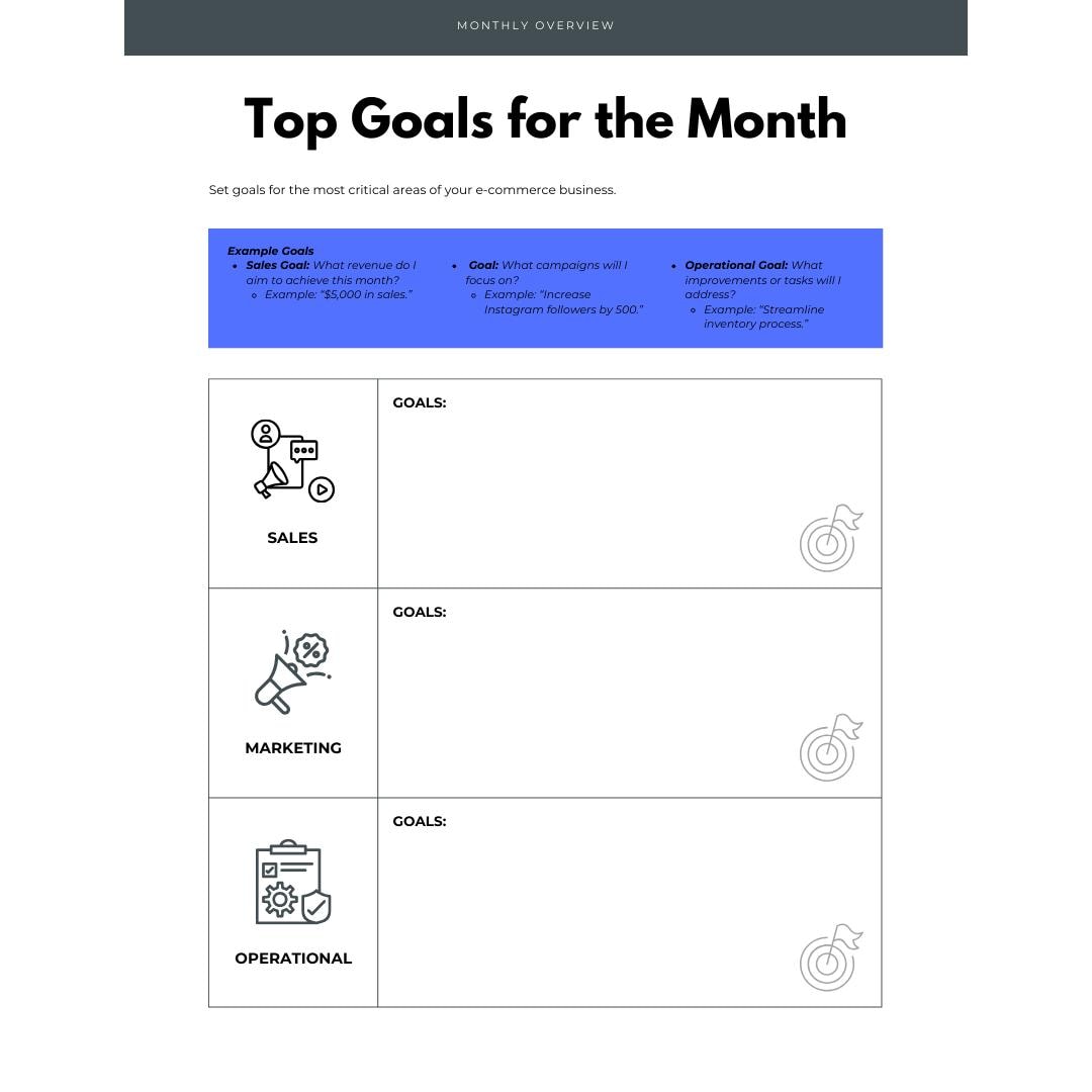 E-Commerce Business Planner | Digital Seller Organizer | Marketing & Inventory Tracker - Social Canvas