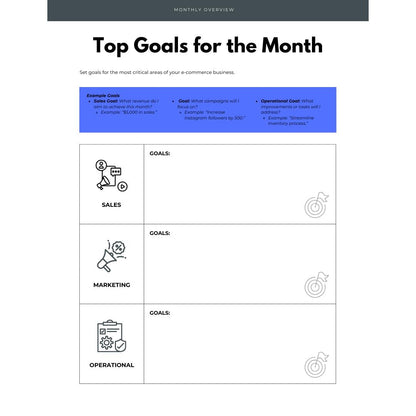 E-Commerce Business Planner | Digital Seller Organizer | Marketing & Inventory Tracker - Social Canvas