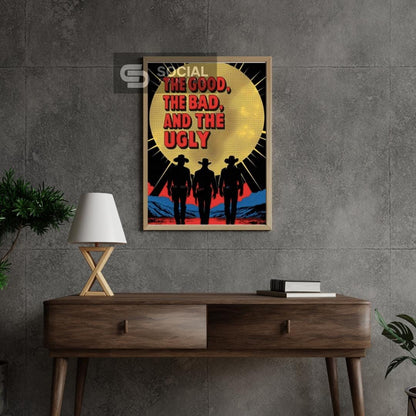The Good, The Bad, and The Ugly Pop Art Poster - Classic Western Movie Wall Art Decor - Social Canvas